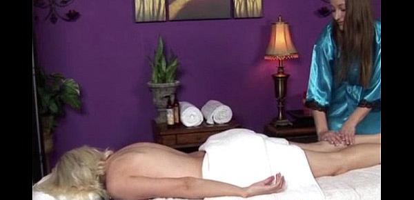  Busty blonde stripped at her massage